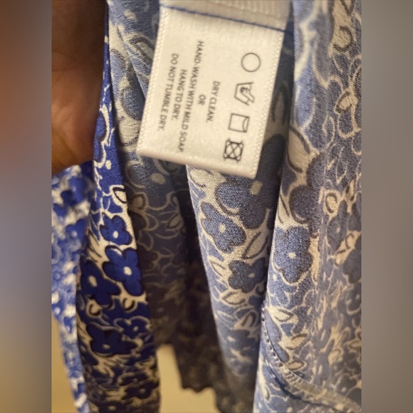 COCO FENNELL BLUE DITSY FLORAL COLLAR VISCOSE CREPE MINI DRESS usa 10 - Picture 8 of 11